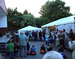 The ceremonies on the company site and in the party tent were full of musical entertainment and rousing show acts