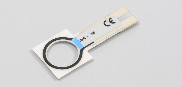 Polyester heater with Molex-plug connection