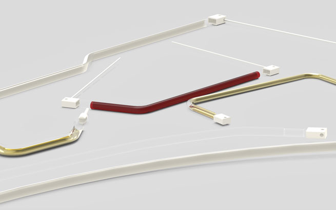Curved quartz halogen emitters (with FCB connection) 