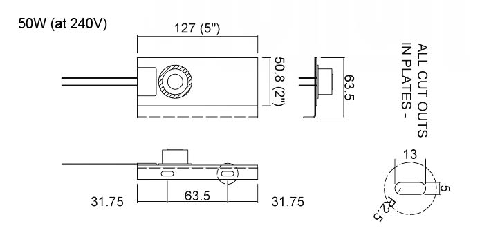 Silicone enclosure heater assembly on plate size 63 x 127 mm