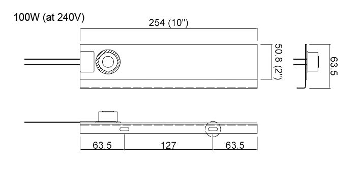 Silicone enclosure heater assembly on plate size 63 x 254 mm