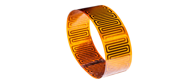 Cylindrical Kapton strip heater for tube heating