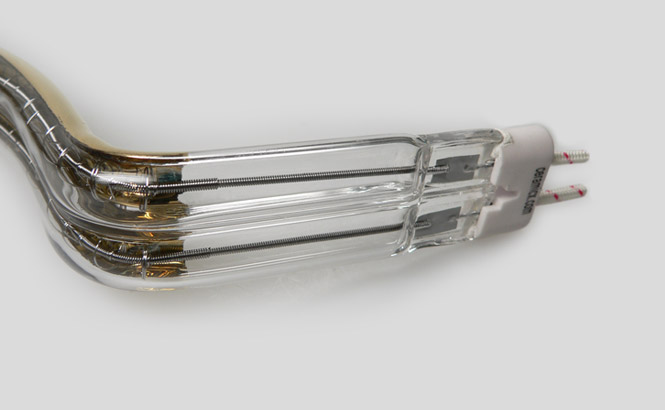 termination area of bent twin tube emitter