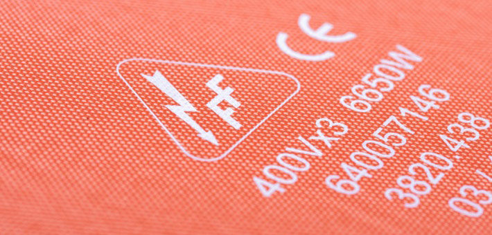Silicone heating mat with white ink printing