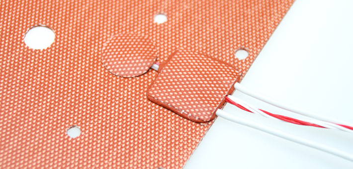 Silicone heater with PT 100 and PTFE-leads