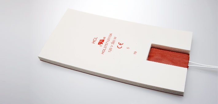Silicone heater with 12 mm white foam, UL approved