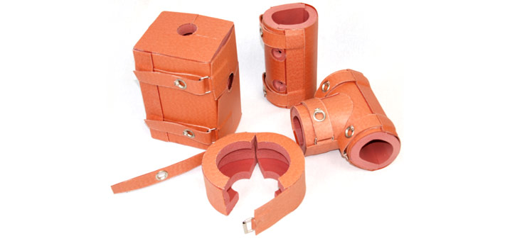 Several silicone foam insulations for tubes, valves and t-pieces