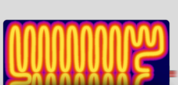Thermography of silicone heater